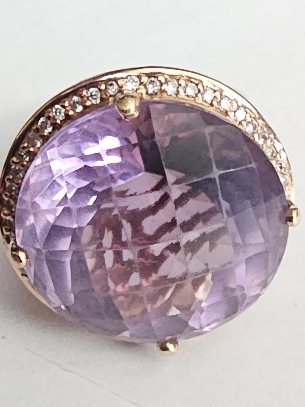 lliana 18k Rose Gold 16ct Prima Amethyst,Diamond &Madagascar Pink Sapphire Ring